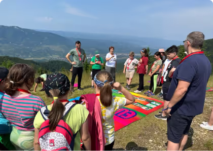 A group of people in nature from one of the eating disorder camps